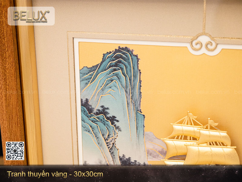 Tranh thuyền dát vàng kt 30x30cm&nbsp;